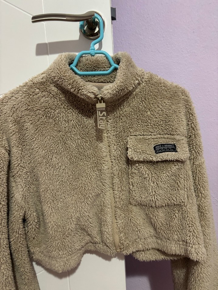 Bershka Bej Peluş Kadın Ceket - Görsel 2