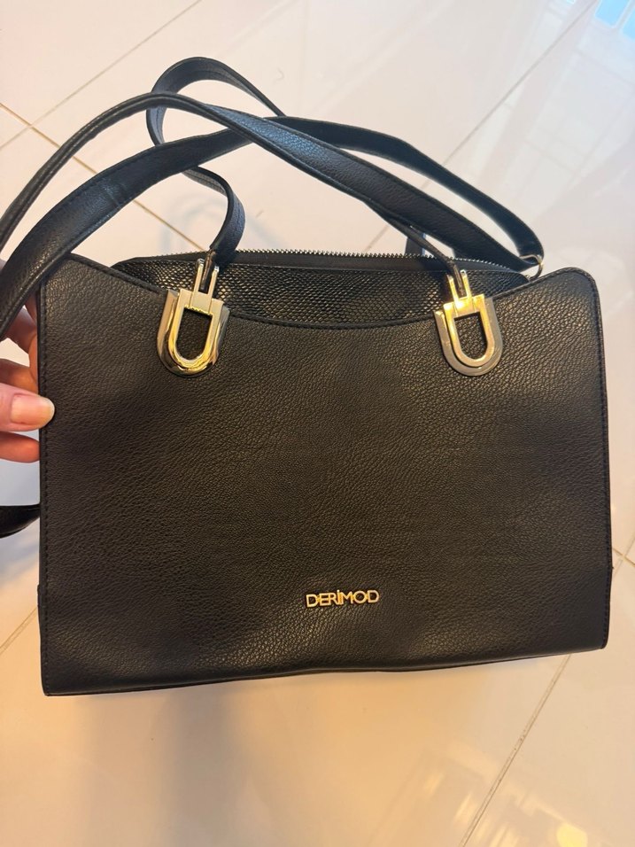 Orjinal Derimod Siyah Deri Kadın Çanta - Görsel 2