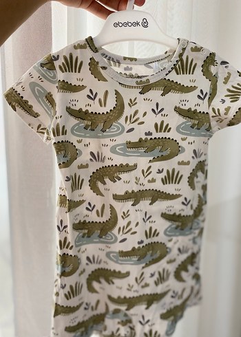 Beyaz Baskılı Erkek Çocuk Kısa Tulum - Görsel 2