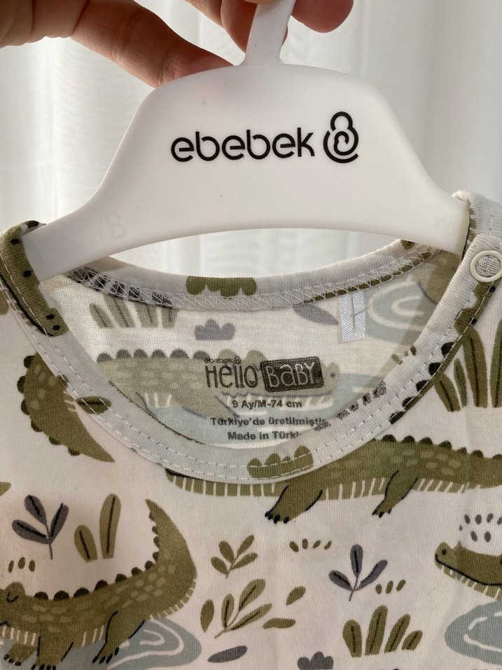 Beyaz Baskılı Erkek Çocuk Kısa Tulum - Görsel 3