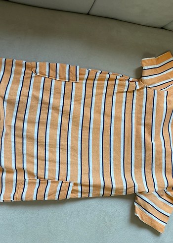 Erkek Çocuk Kahverengi Çizgili Kısa Kollu tulum - Görsel 4