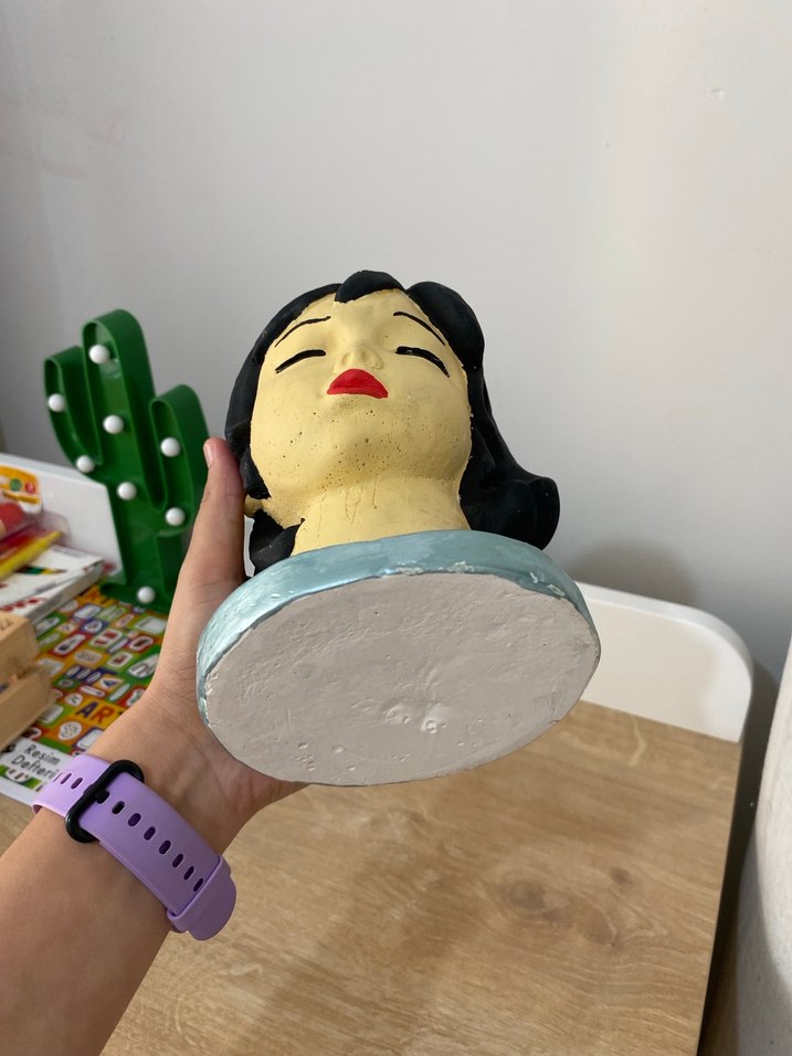 Gri Kadın Figürlü Dekoratif Biblo - Görsel 5