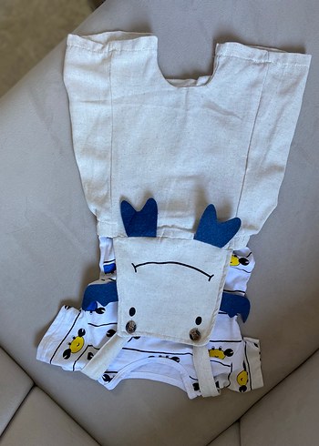 Renkli Baskılı Beyaz Erkek Çocuk Tulum ve Tişört - Görsel 4