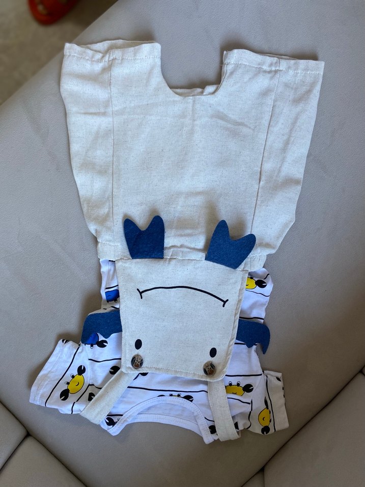 Renkli Baskılı Beyaz Erkek Çocuk Tulum ve Tişört - Görsel 5