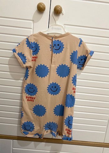 Renkli Baskılı Kısa Kollu Bebek Tulum - Görsel 2