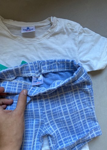 Mavi Baskılı Pamuklu Bebek Erkek Takımı - Görsel 2