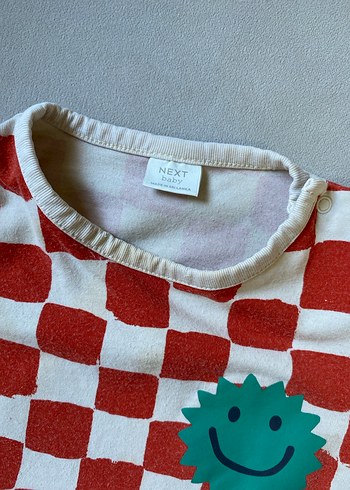 Kısa Kollu Kareli Bebek Tulum - Görsel 4