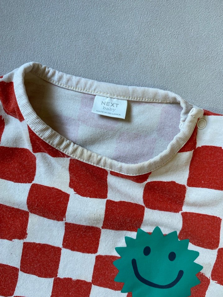 Kısa Kollu Kareli Bebek Tulum - Görsel 4