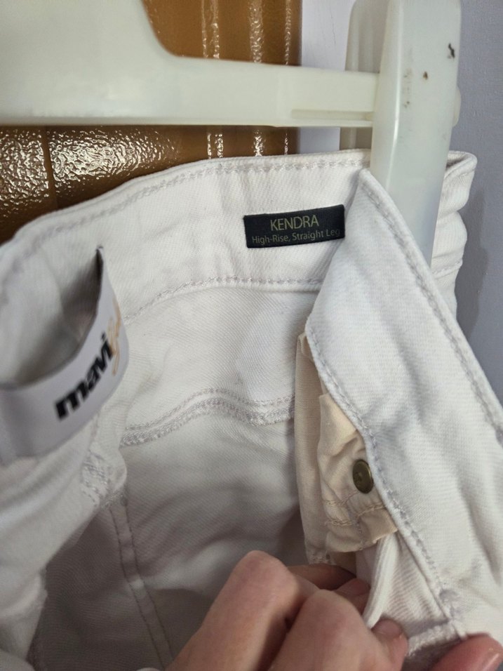 Beyaz Normal Boy Kadın Denim Pantolon - Görsel 2