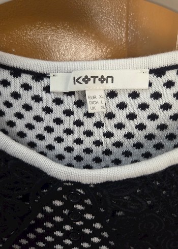 Dantel Yakalı Çizgili Örme Kısa Kollu Kadın triko - Görsel 2