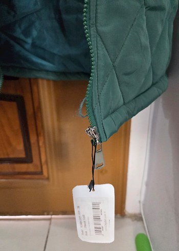 Parlak Yeşil Kadın Midi Mont Fermuarlı - Görsel 4