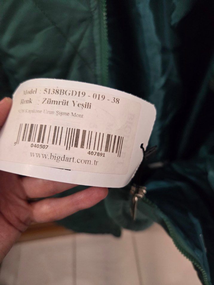 Parlak Yeşil Kadın Midi Mont Fermuarlı - Görsel 3