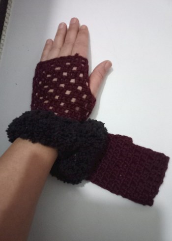 Turkuaz Örgü Kadın Eldiveni - Görsel 4