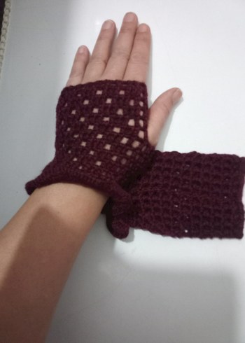 Turkuaz Örgü Kadın Eldiveni - Görsel 6