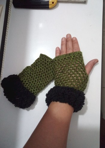 Turkuaz Örgü Kadın Eldiveni - Görsel 13