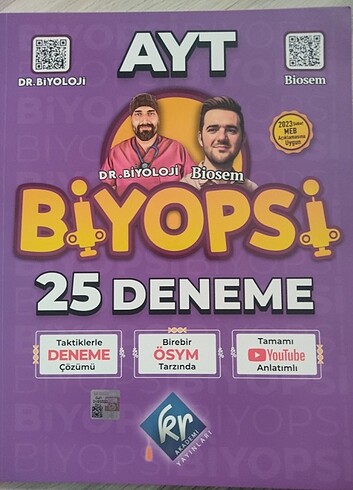 Dr. Biyoloji AYT Biyopsi 25 li Deneme 2023