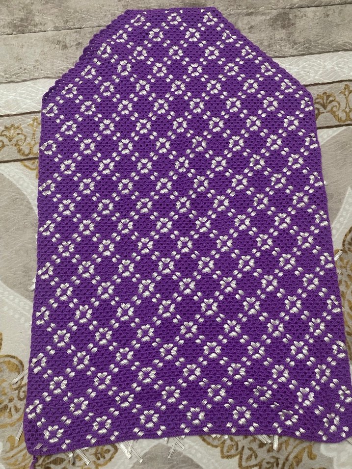 El örgüsü kurdeleli çeyizlik seccade - Görsel 2