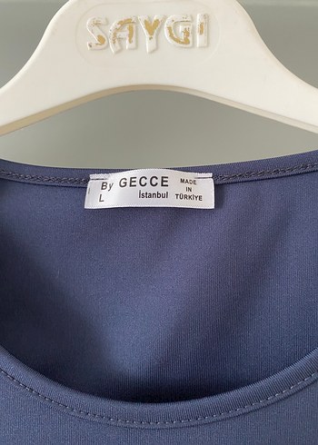 l Beden Düğmeli Mavi Kadın Uzun Kollu Atlet