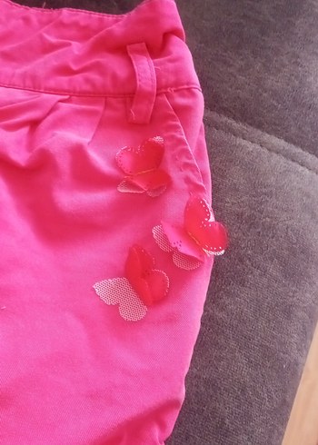 Kızlar için Düğmeli Pembe Şort - Görsel 3