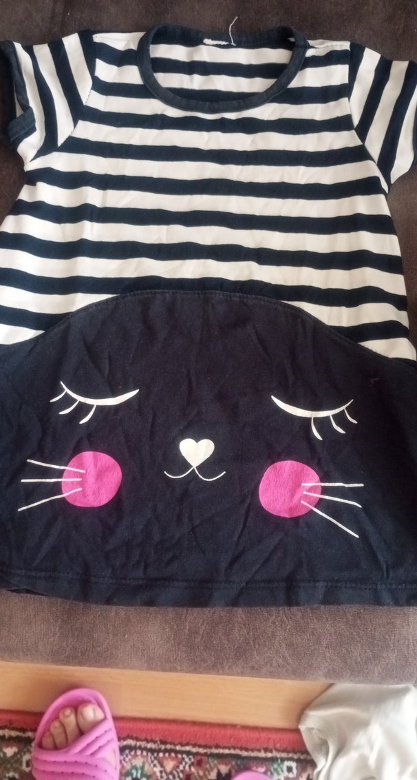 Düğmeli Siyah Baskılı Goth Kedi Kıyafeti - Görsel 2