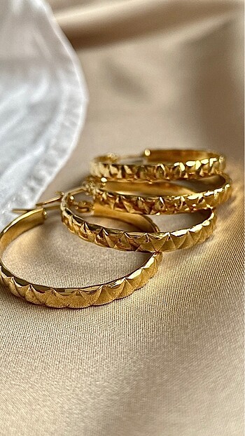 Çelik Gold Halka Küpe