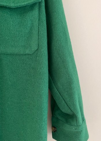 Düğmeli Yeşil Kadın Uzun Kollu Gömlek - Görsel 2