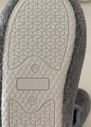 Çocuk Gri Sıcak Peluş Ev Terliği - Görsel 3