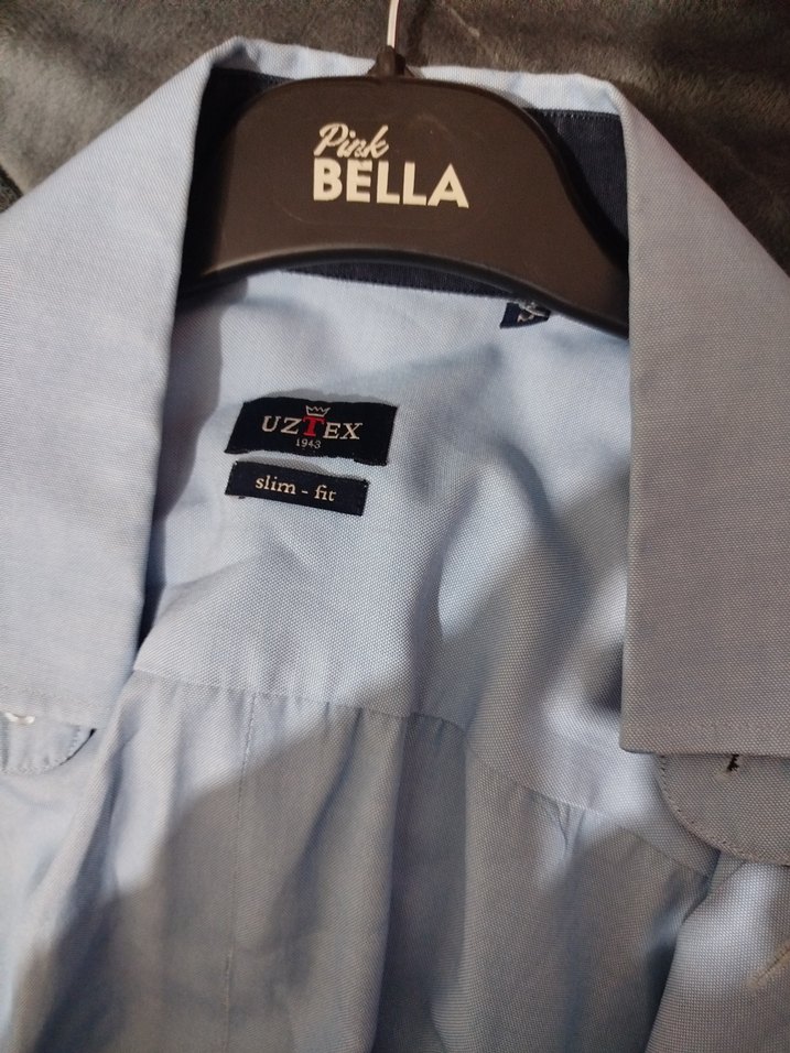 Düğmeli Erkek mavi Pamuklu Gömlek - Görsel 3