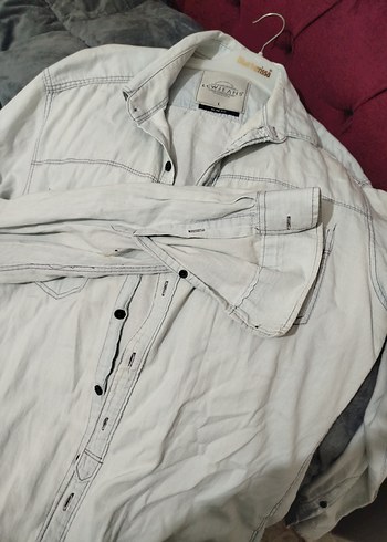 Erkek Beyaz Keten Düğmeli Gömlek - Görsel 2