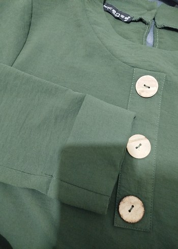 Düğmeli Yeşil tunik - Görsel 2
