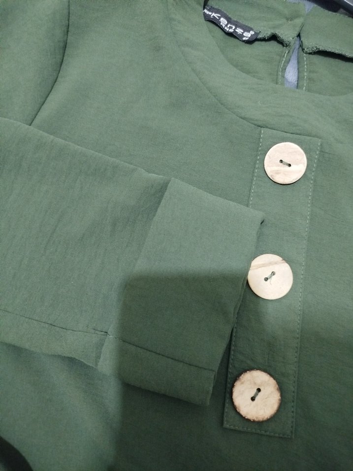 Düğmeli Yeşil tunik - Görsel 2