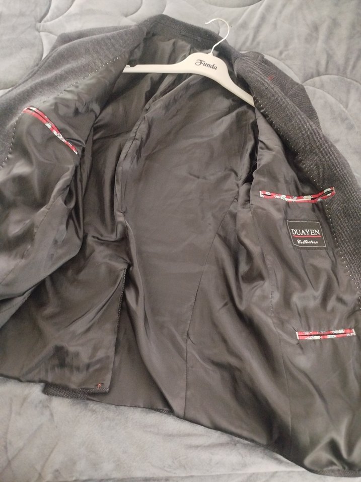 Gri Midi Düğmeli erkek ceket - Görsel 4