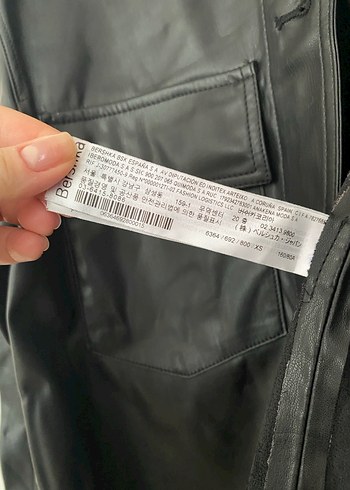 Düğmeli Siyah Midi Deri Kadın Ceket - Görsel 4