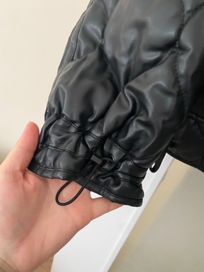 Siyah Deri Kemerli Midi Ceket - Görsel 3