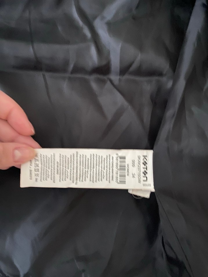 Kuşaklı Siyah Kadın Keten Ceket - Görsel 3