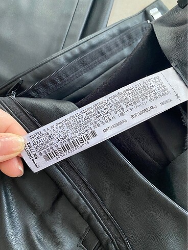 xs Beden Yüksek bel deri pantolon