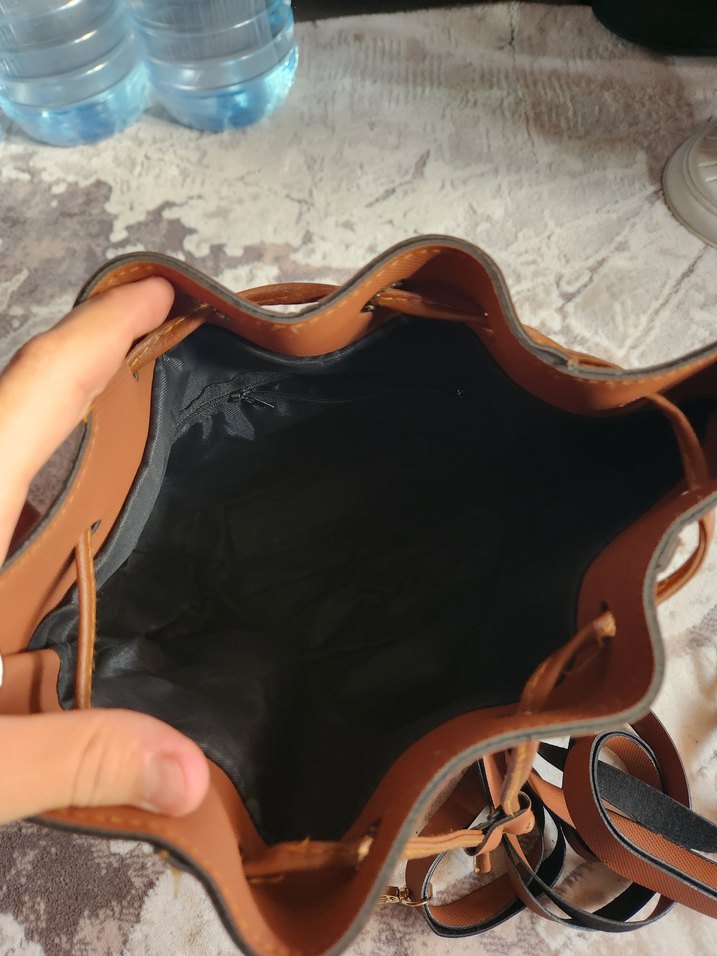 Kahverengi Deri Kadın Çanta - Görsel 3