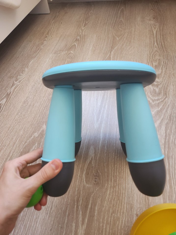 Turkuaz Panda Desenli Çocuk Taburesi - Görsel 2