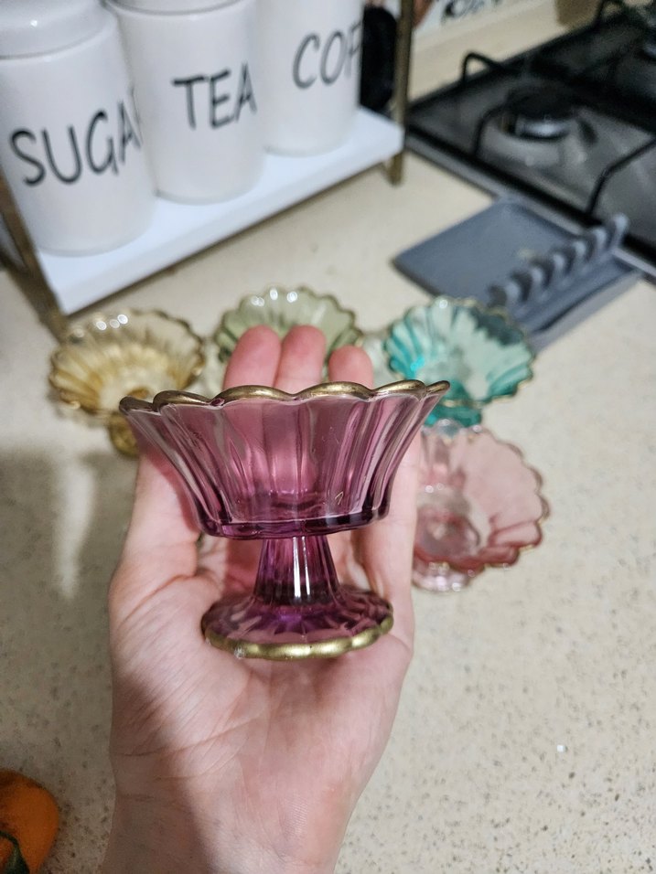 Renkli Cam Mini Tatlı Kase Seti - Görsel 2