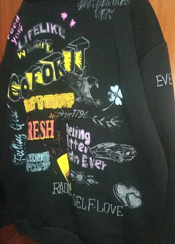 38 Beden siyah Renk Sweatshirt 