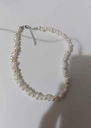 Accessorize Beyaz İşlemeli İnci Midi Kolye