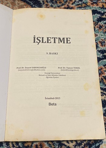 İşletme - Prof.Dr. Zeyyat Sabuncuoğlu & Prof.Dr. Tuncer Tokol - Görsel 3