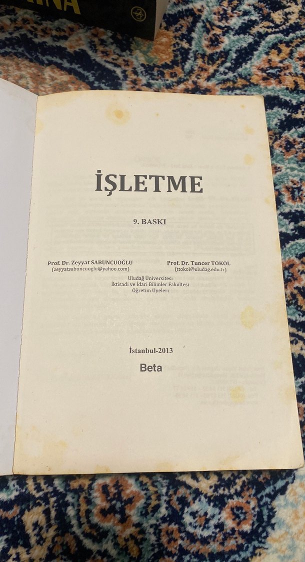 İşletme - Prof.Dr. Zeyyat Sabuncuoğlu & Prof.Dr. Tuncer Tokol - Görsel 3