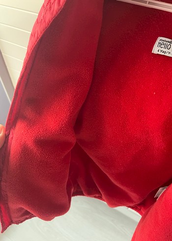 Kız Çocuk Kırmızı Fermuarlı Polar Ceket - Görsel 4