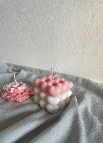 Buble ve şakayık çiçeği mum