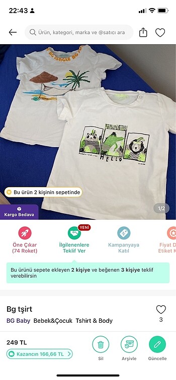 2 Yaş Beden 3 ürün gönderlecek