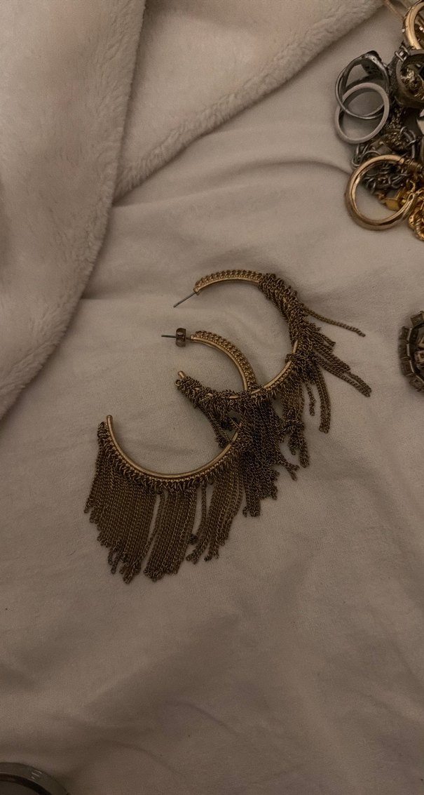 Zincir Detaylı Altın Renk Bohem Kulak Manşeti - Görsel 2