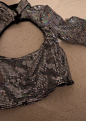 Payetli, Uzun Kollu, Mini Bluz - Görsel 4