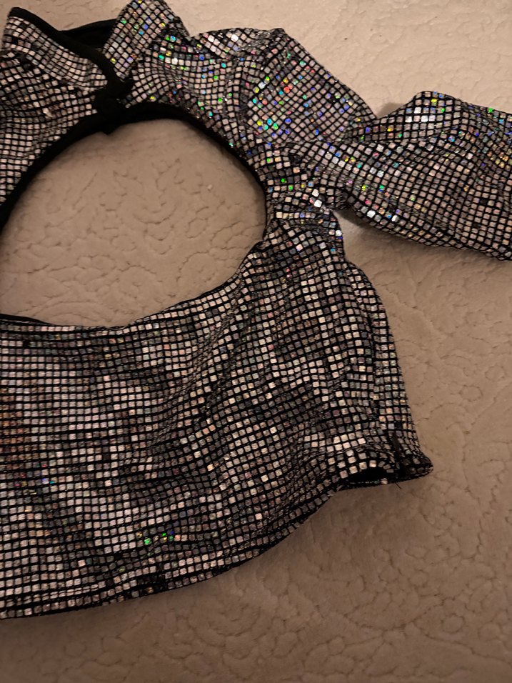 Payetli, Uzun Kollu, Mini Bluz - Görsel 4