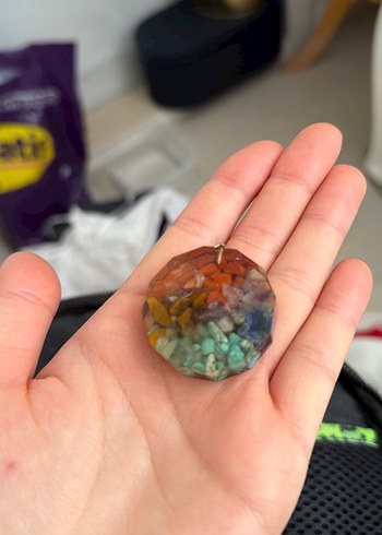 Bohem Yıldız Desenli Altın Kolye doğal taşlar var içinde - Görsel 2